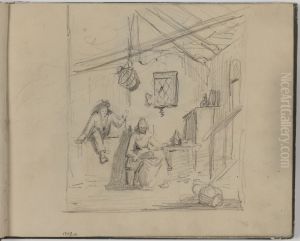 Paar in interieur by James Ensor