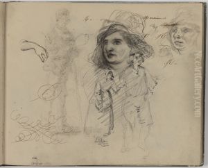 Twee hoofden, paar, hand by James Ensor