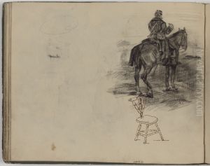 Militair te paard, en stoel