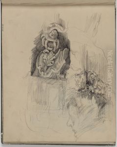 Twee figuren en ornament by James Ensor