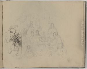 Genretafereel en ornament by James Ensor