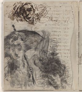 Studie van dame met parasol by James Ensor