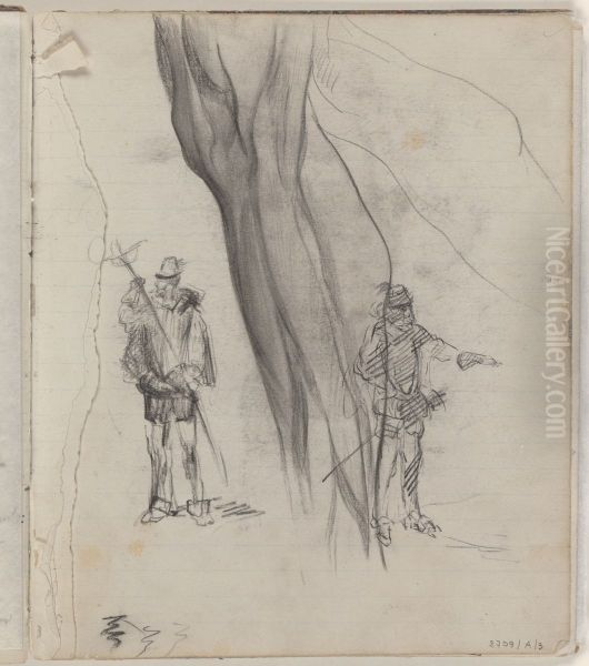 Anatomische studie en twee figuren - view 1
