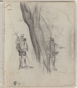 Anatomische studie en twee figuren by James Ensor
