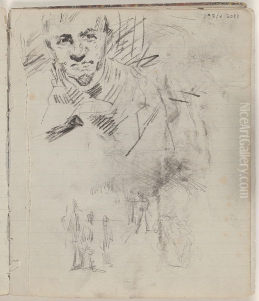 Lezende man en hoofden - view 1