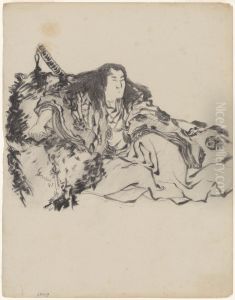 Chinoiserie, een zittende man by James Ensor