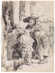 Beggars Receiving Alms at the Door of a House by James Ensor