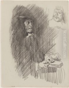 De regenten van het Oudemannenhuis in Haarlem. Twee figuren