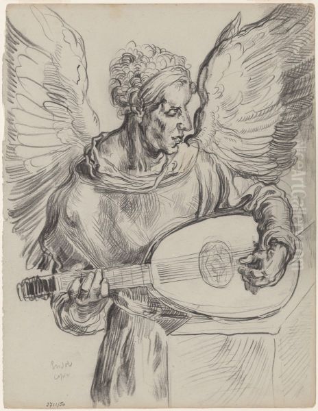 Laute spielender Engel - view 1
