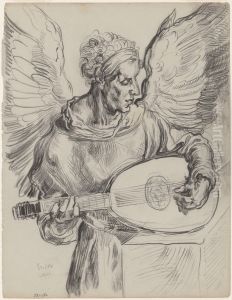 Laute spielender Engel by James Ensor