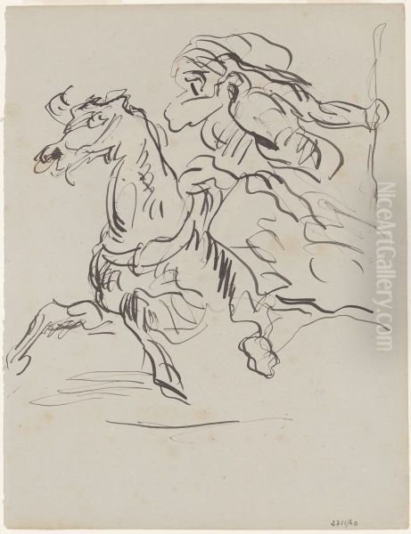 Arabische ruiter in galop - view 1