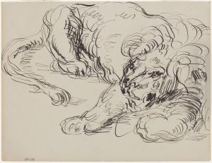 Liggende leeuw by James Ensor