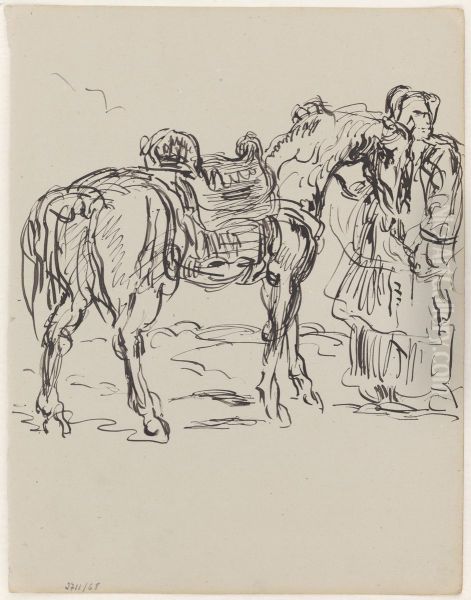 Arabische ruiter en paard - view 1