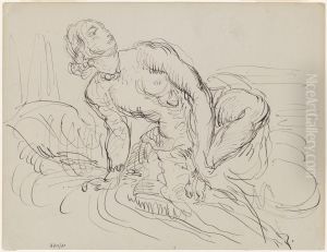 Studie van een badende vrouw by James Ensor