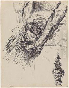 Handen en ornament by James Ensor