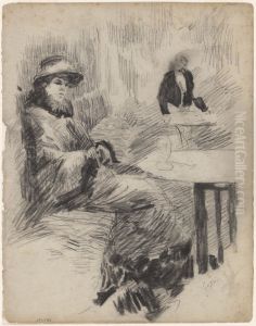Dame aan cafetafel by James Ensor