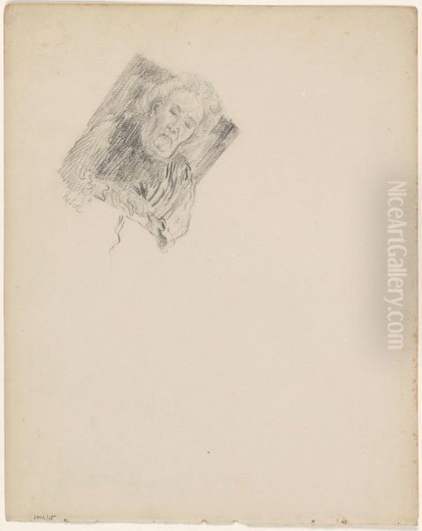 Slapende oude vrouw - view 1
