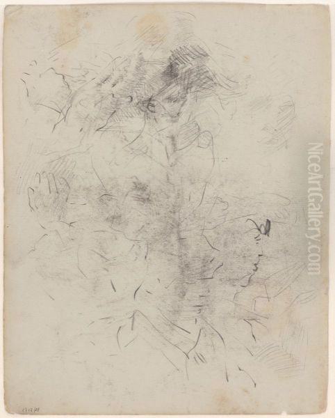 Studie van kopprofielen en van handen - view 1
