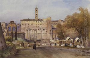 Rom - Forum Romanum Mit Blick Auf Das Kapitol by Alessandro Castelli