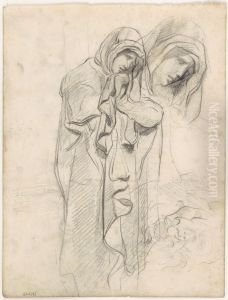 Treurende vrouw en leeuwenkop by James Ensor