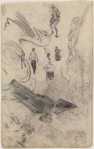 Silhouettes and grotesque figures by James Ensor
