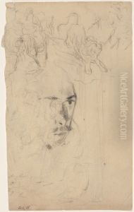 Zelfportret onder leeuwenjacht by James Ensor