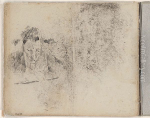 Schrijvende of lezende man - view 1