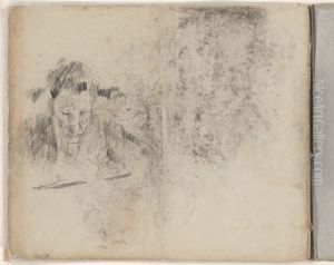 Schrijvende of lezende man by James Ensor