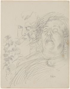 Slapende en wakende vrouw by James Ensor