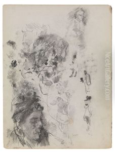 Moeder van Ensor en silhouetten by James Ensor