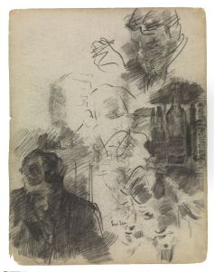 De schilder Alfred William Finch - en studie met flessen by James Ensor