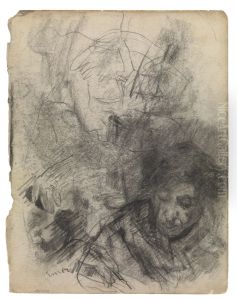 Vrouw met neergeslagen blik by James Ensor