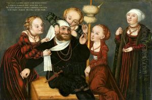 Hercules at Omphale's house by Lucas Cranach the Elderand workshop