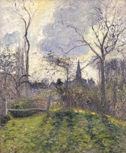 The Bell Tower of Bazincourt by Camille Pissarro