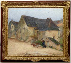 Chevriere devant une vieille maison a Labastide Chevriere devant une vieille maison a Labastide