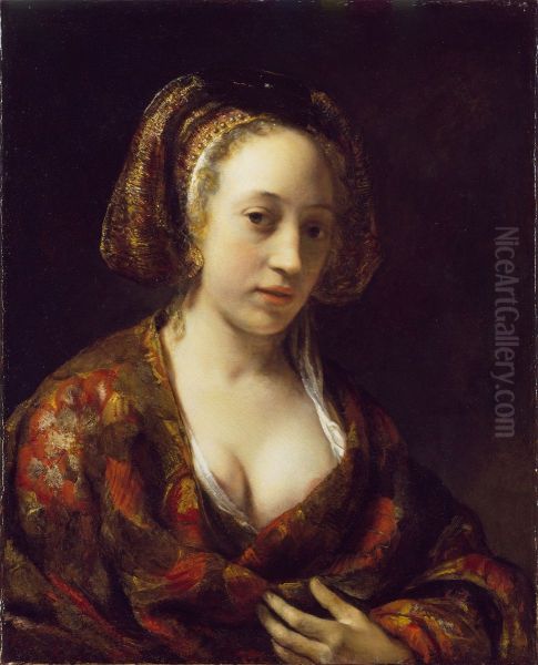 Young woman in a brocade gown - view 1