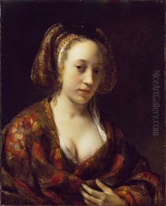 Young woman in a brocade gown Young woman in a brocade gown