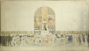Projecte del mosaic dels cantaires que hi ha a la facana by Lluis Domenech i Montaner