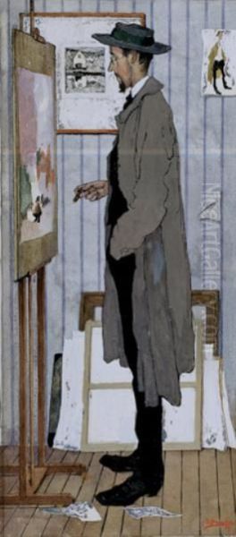 Frans Masereel in his studio - view 1
