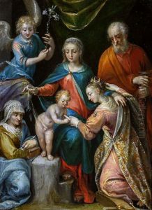 The Mystical marriageof Saint Catherine by Dirck de Quade Van Ravesteyn