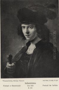 Portrait of Rembrandt with sword by Rembrandt
