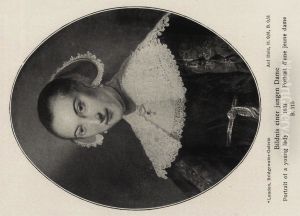 Oval portrait of a young lady aged 18 by Rembrandt
