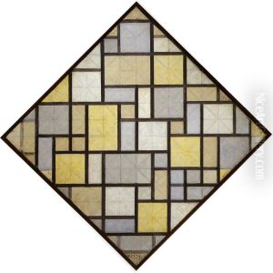 lozenge composition with colors by Piet Mondrian