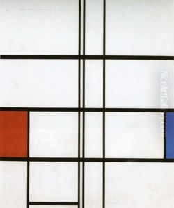 Composition en blanc, rouge et bleu