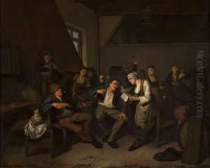 Scene at the inn. by Cornelis Pietersz Bega