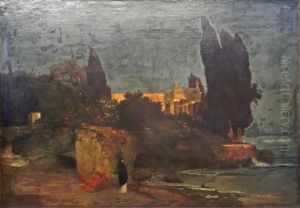 Villa by the Sea, version I by Arnold Bocklin