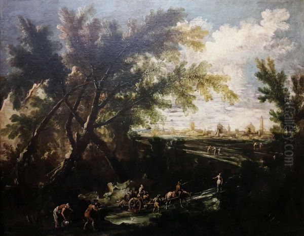 Landscape with a water carrier. - view 1