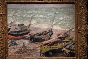 Fishing Boats at Etretat by Claude Oscar Monet