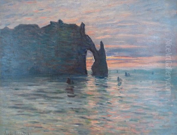 Sunset at Etretat - view 1