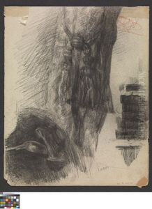 Two spoons and a curtain by James Ensor